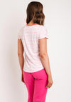 Fransa Eporsi V-Neck Striped T-Shirt, Pink