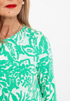 Fransa Fedot Elasticated Hem Print Top, Green