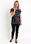 Fransa Round Neck Floral Print Top, Ponderosa Pine