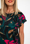 Fransa Round Neck Floral Print Top, Ponderosa Pine