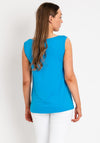 Fransa 3 Button Vest Top, Blue