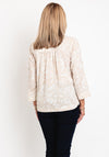 Fransa Maddie Split Neck Linen Blouse, Stone