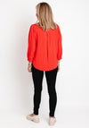 Fransa V-Neckline Textured Top, Orange