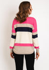 Fransa Melani Block Stripe Knitted Sweater, Pink