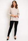Fransa Bitte Side Tie Ribbed Jumper, Beige