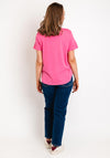 Fransa Savannah Round Neck Graphic T-Shirt, Pink