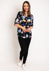 Fransa Taya Abstract Blouse, Beaucoup Blue