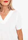 Fransa Zola V-Neck Top, Off-White