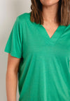 Fransa Zola V-Neck Top, Green