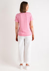Fransa Ivy Striped V Neck Jersey Top, Pink