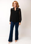 Fransa Bess Laser Cut Blouse, Black