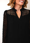 Fransa Bess Laser Cut Blouse, Black