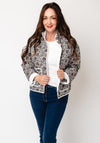Fransa Claudine Quilted Paisley Jacket, Brown Multi
