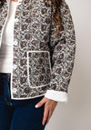 Fransa Claudine Quilted Paisley Jacket, Brown Multi
