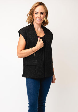 Fransa Minta Wool Blend Waistcoat, Grey