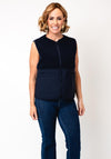 Fransa Mikala Zip Up Gilet with Pockets, Navy