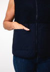 Fransa Mikala Zip Up Gilet with Pockets, Navy