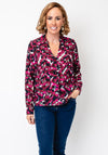 Fransa Ariana Printed V Neck Shirt, Pink
