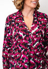 Fransa Ariana Printed V Neck Shirt, Pink