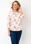 Fransa Seen Printed Long Sleeve Top, Beige
