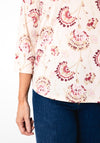 Fransa Seen Printed Long Sleeve Top, Beige