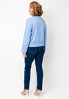 Fransa Heart Embroidered Fine Knit Jumper, Blue