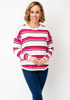 Fransa Melani Striped Sweater, Pink