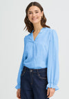 Fransa Valma V-Neck Blouse, Blue