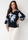 Fransa Abstract Print Blouse, Blue Multi