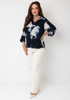 Fransa Abstract Print Blouse, Blue Multi