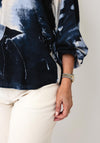 Fransa Abstract Print Blouse, Blue Multi