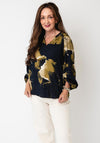 Fransa Abstract Print Blouse, Navy Multi