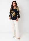 Fransa Abstract Print Blouse, Navy Multi