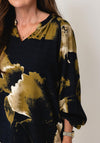 Fransa Abstract Print Blouse, Navy Multi