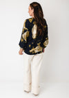 Fransa Abstract Print Blouse, Navy Multi