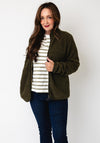 Fransa Tenya Textured Zip Up Jacket, Green