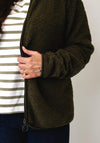 Fransa Tenya Textured Zip Up Jacket, Green