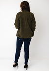 Fransa Tenya Textured Zip Up Jacket, Green