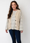 Fransa Tenya Textured Button Up Gilet, Cream