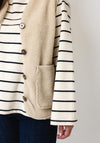 Fransa Tenya Textured Button Up Gilet, Cream