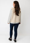 Fransa Tenya Textured Button Up Gilet, Cream