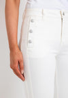 Fransa Buttoned Pocket Capri Jeans, Cream