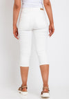 Fransa Buttoned Pocket Capri Jeans, Cream