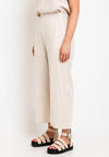 Fransa Juna Cropped Wide Leg Trousers, Beige