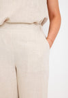Fransa Juna Cropped Wide Leg Trousers, Beige