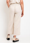 Fransa Juna Cropped Wide Leg Trousers, Beige