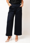 Fransa Zarina Stretch Wide Leg Trousers, Navy