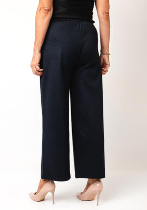 Fransa Zarina Stretch Wide Leg Trousers, Navy