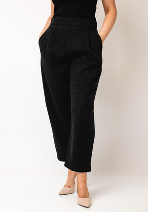 Fransa Fleece Straight Leg Trousers, Melange