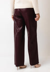 FreeQuent Faux Leather Wide Leg Trouser, Wine
